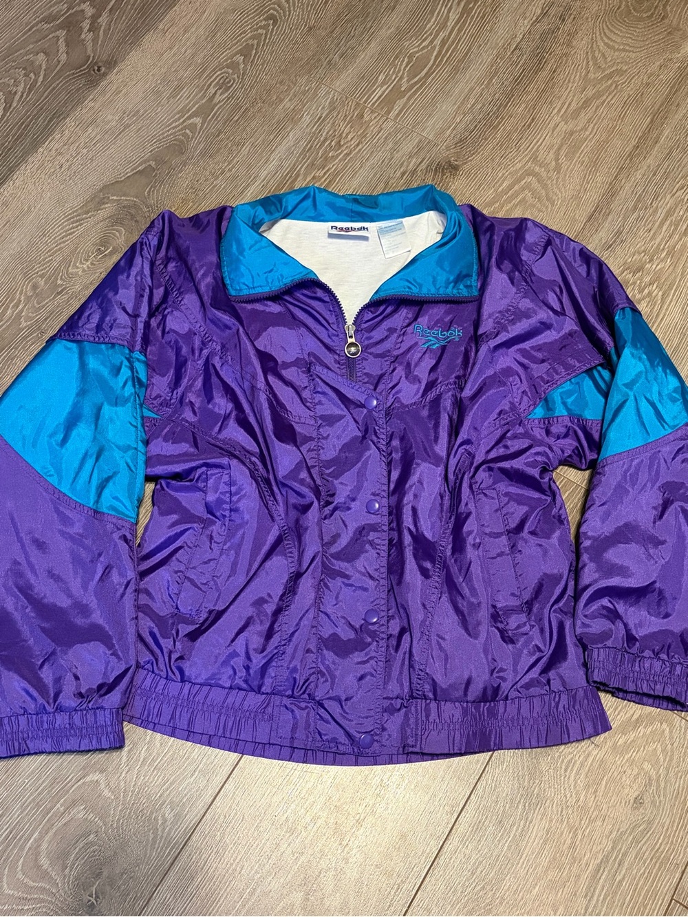 ✨VTG✨90s Reebok Purple & Teal Lightweight Windbreaker Jacket